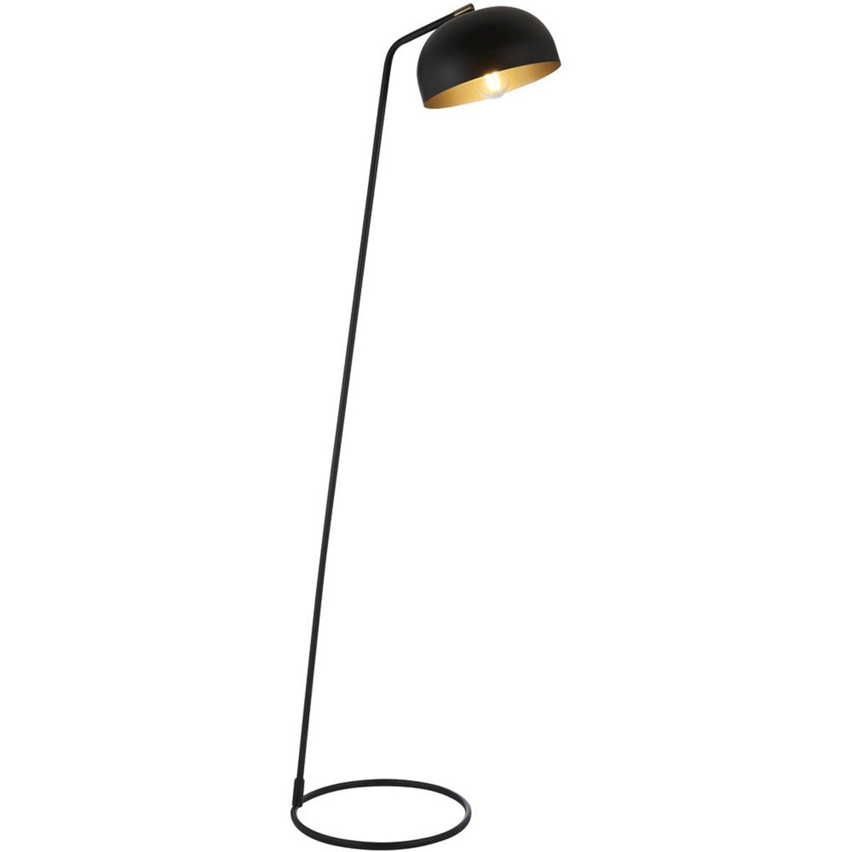 Loops Direct LED Steel Floor Lamp - Matt Black and Antique Brass