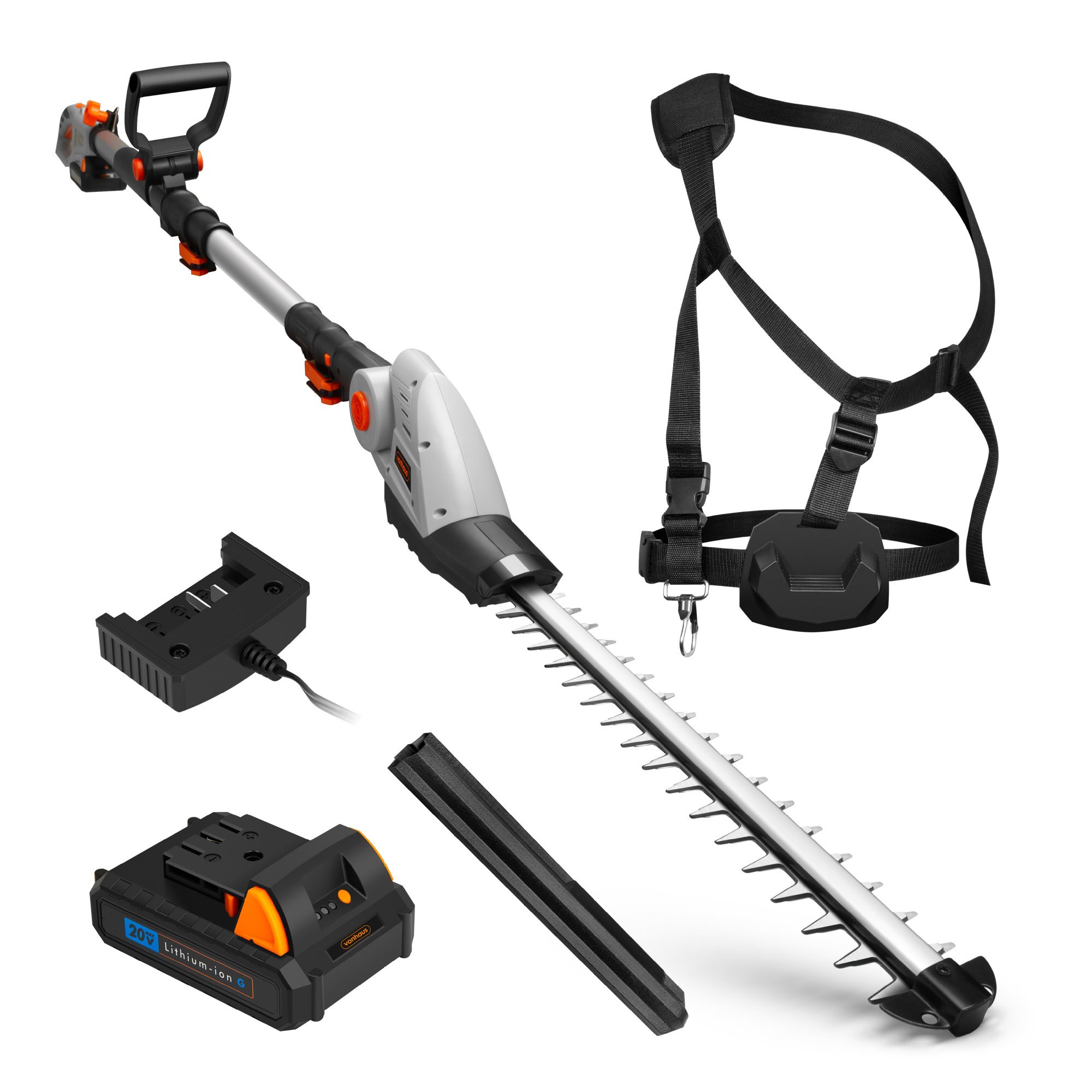 VonHaus 20V Telescopic Pole Hedge Trimmer - Cordless