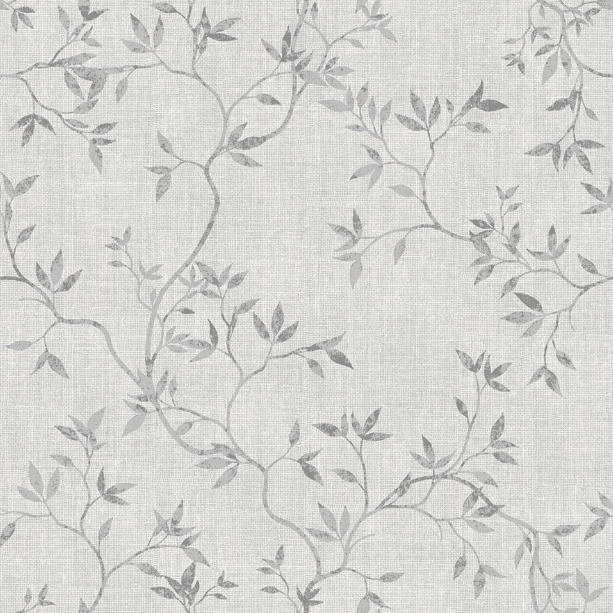Muriva Darcy James Collection Japandi Leaf Textured Wallpaper - Grey