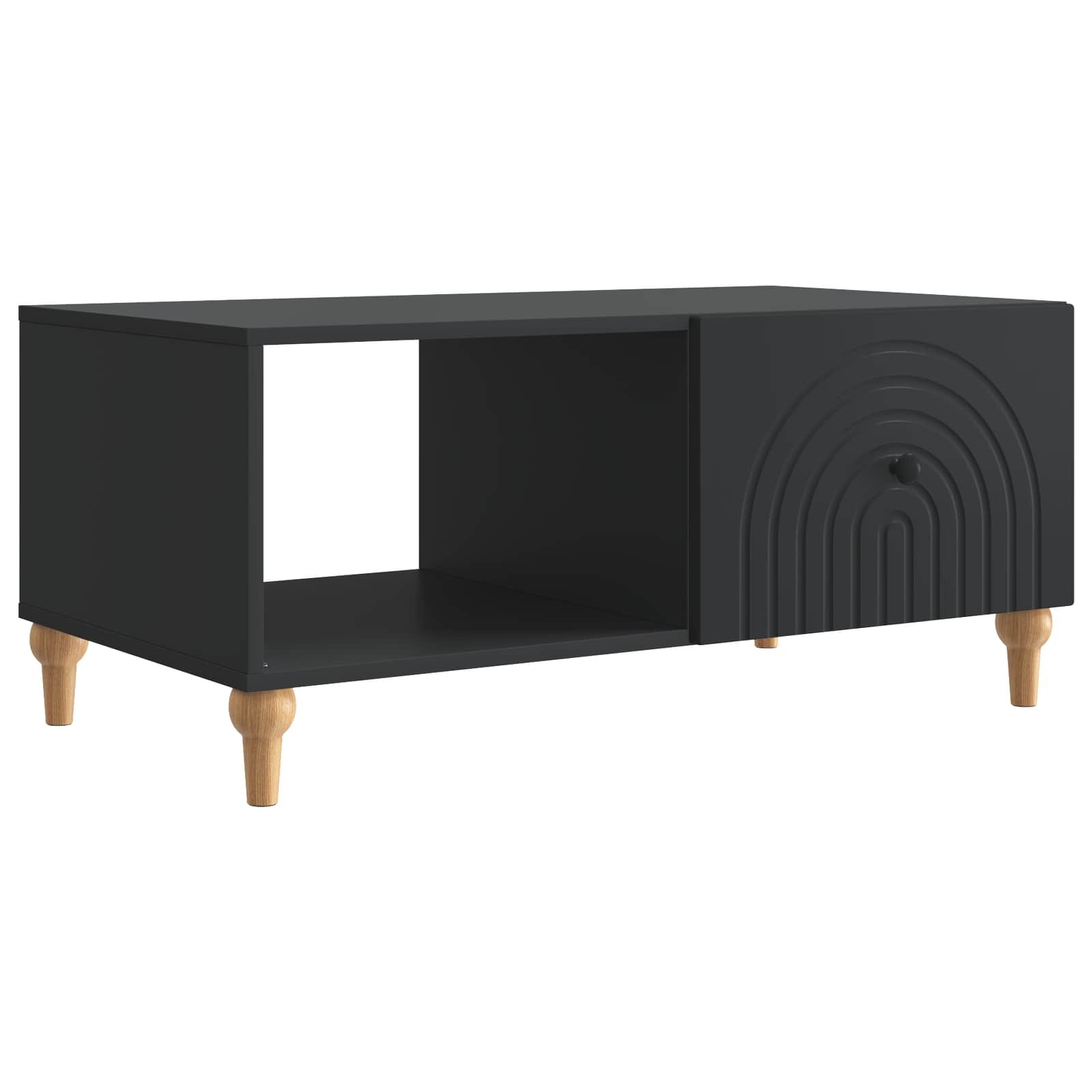 Walplus 1 Drawer Coffee Table - Black and Golden - 90 x 50 x 40 cm