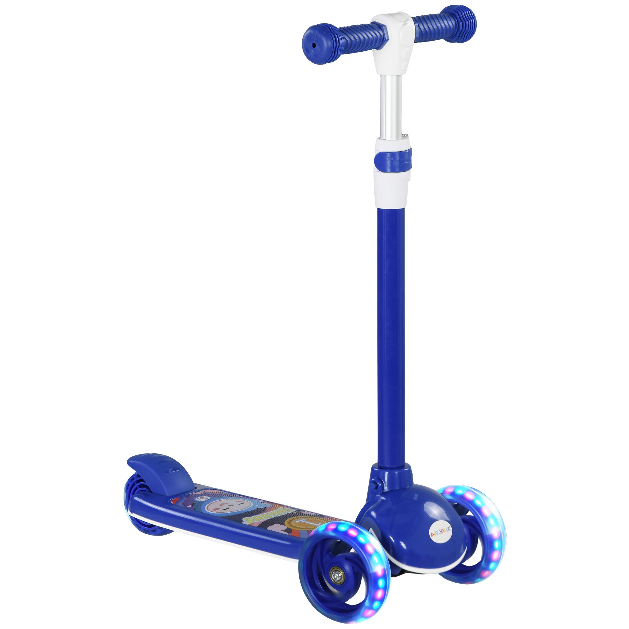 AIYAPLAY 2 to 6 Years 3 Wheel LED Adjustable Height Kids Scooter – Blue