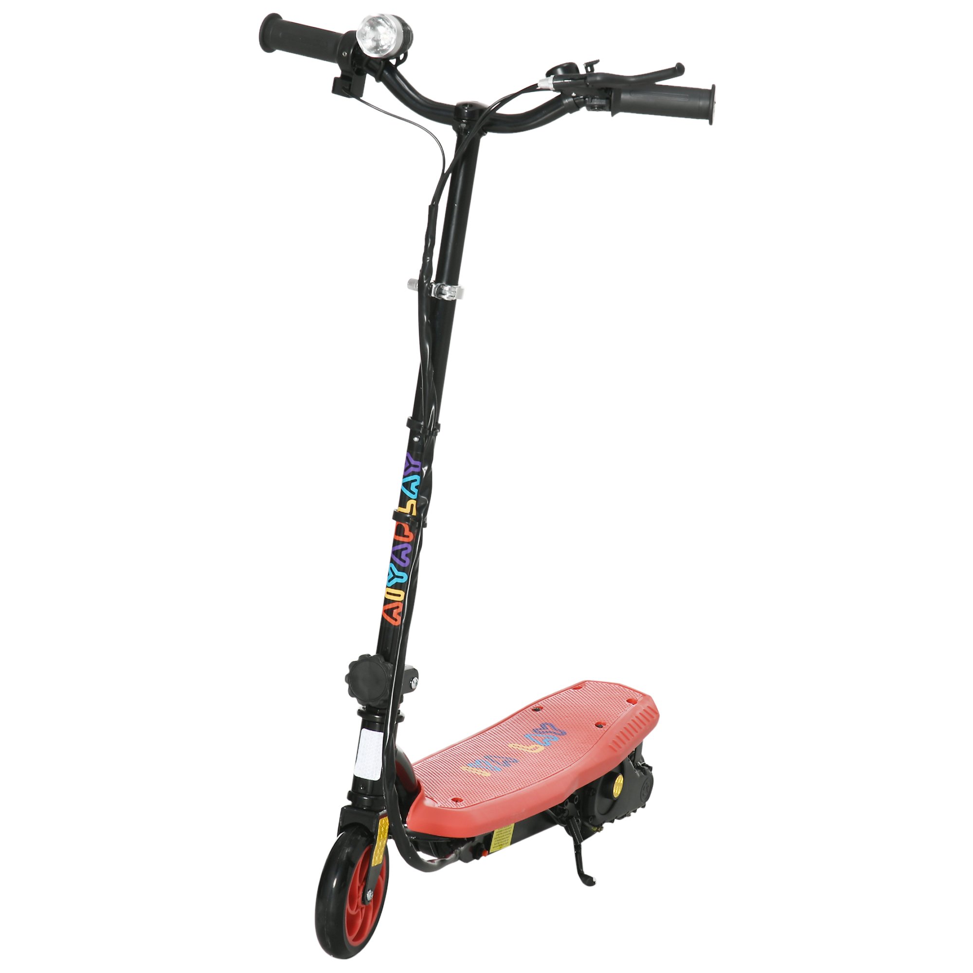 HOMCOM 120W Ages 7 to 14 Years Foldable Adjustable Height Electric Scooter – Red