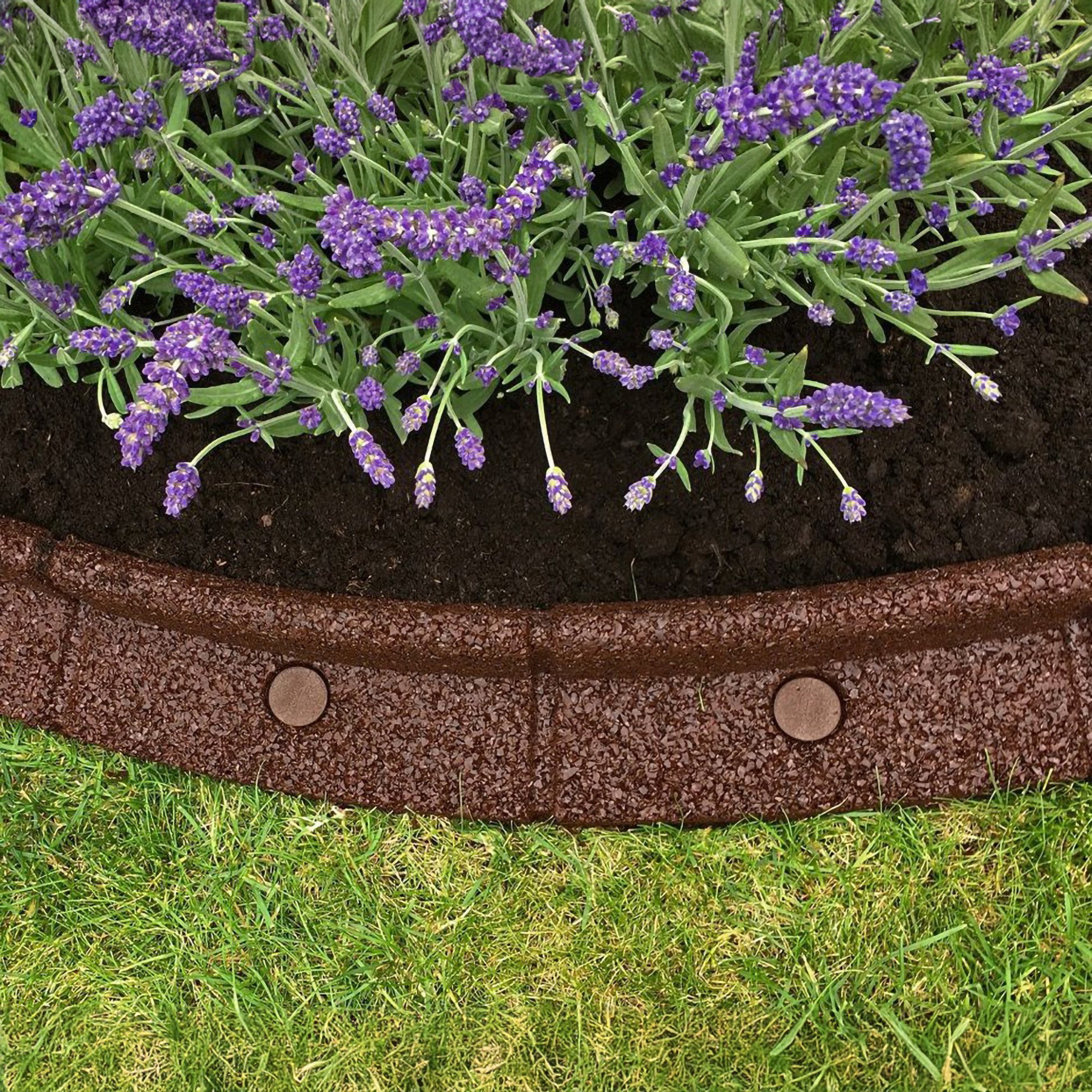 Primrose Flexiborder Flexible Garden Edging for Lawn Border Edge in Brown - 1m