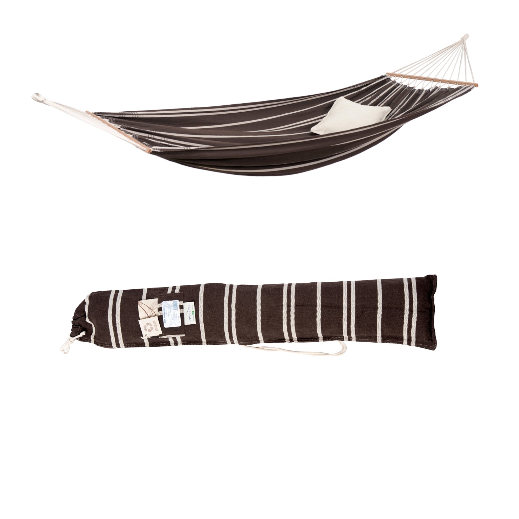 Amazonas Brasilia Single Cotton Spreader Bar Hammock – Mocca