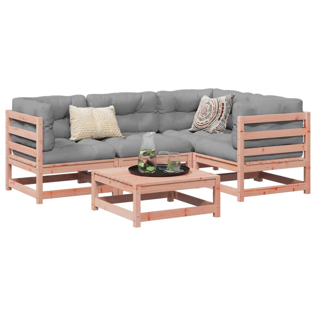 Walplus 5 Piece Wood Garden Sofa Set - Brown - 70 x 70 x 67 cm