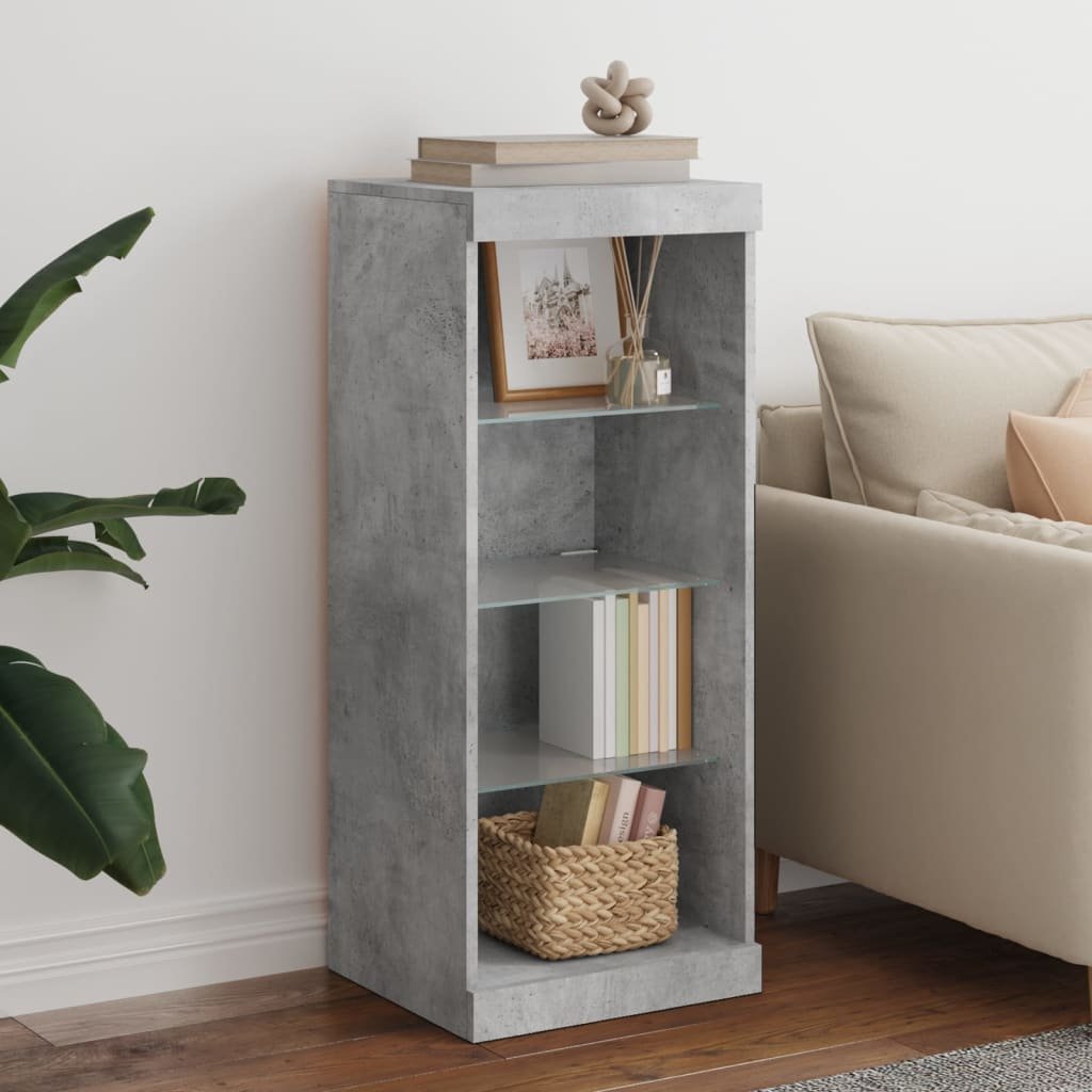 Walplus LED Engineered Wood Buffet Sideboard - Concrete Grey - 41 x 37 x 100 cm
