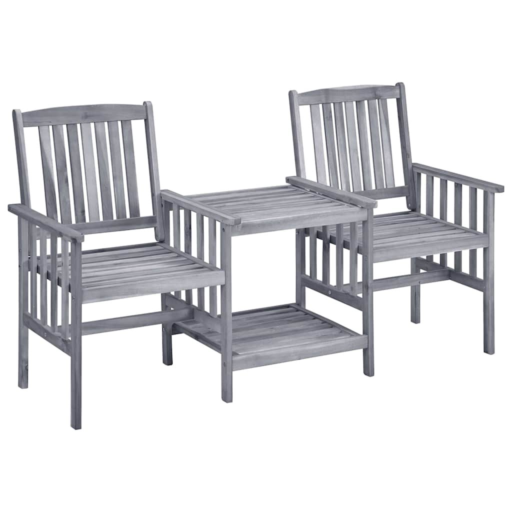 Walplus Solid Acacia Wood Outdoor Furniture Set - Brown - 159 x 61 x 92 cm