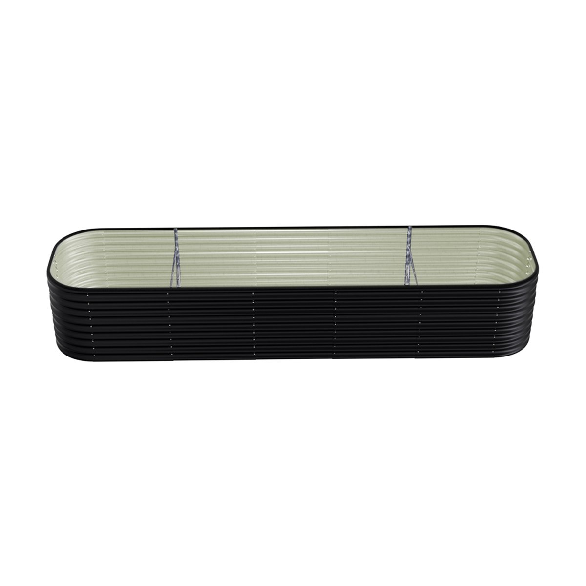 Living and Home 320cm Galvanised Steel Oval Raised Garden Bed - Anthracite