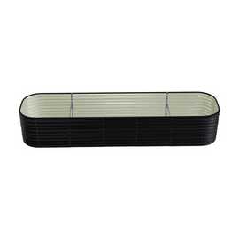 Living and Home 320cm Galvanised Steel Oval Raised Garden Bed - Anthracite