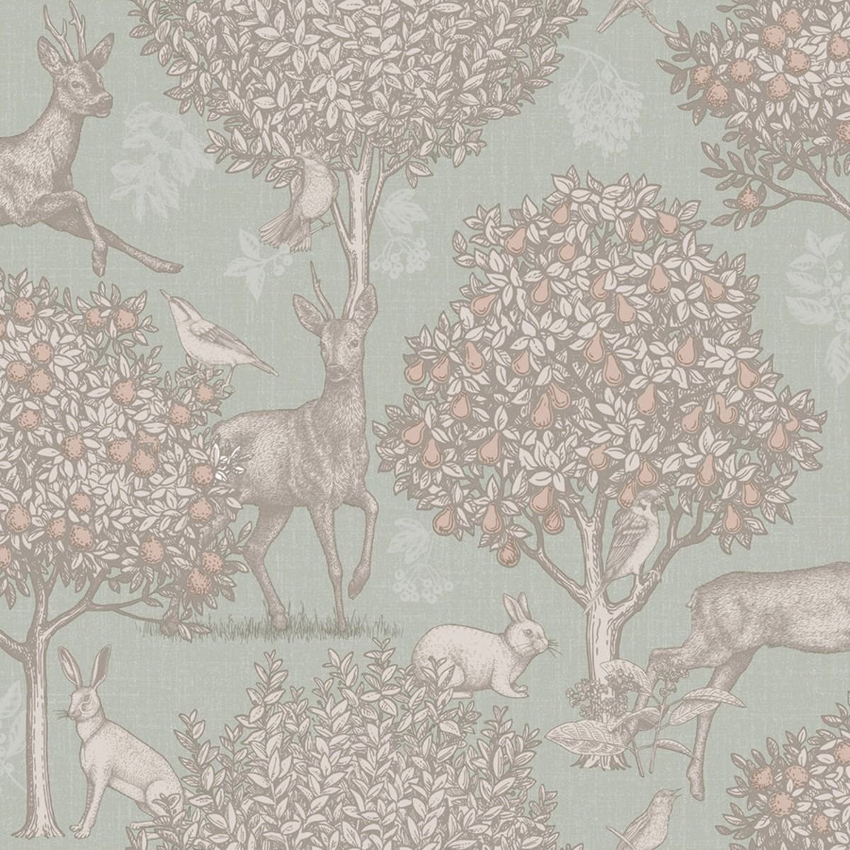 Arthouse Woodland Scene Wallpaper - Sage Green