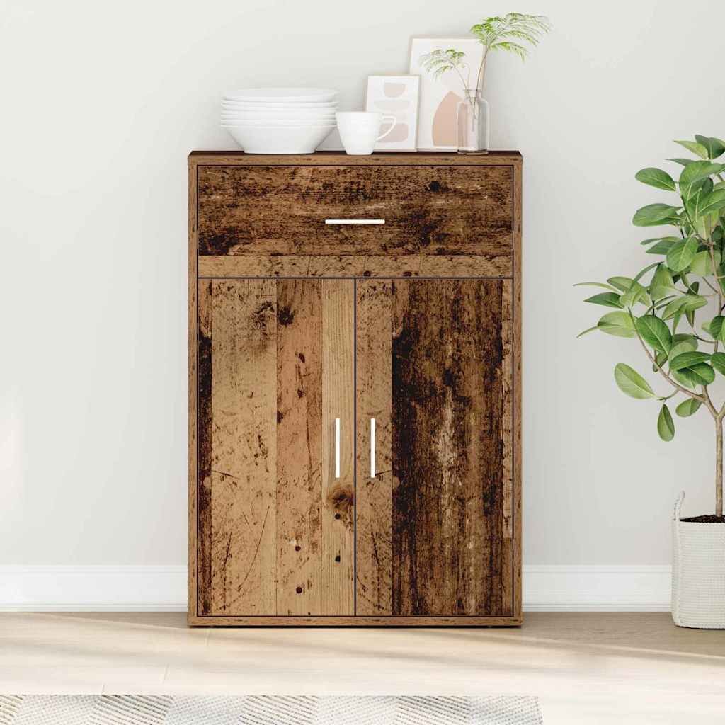Walplus 1 Drawer Rectangular Sideboard - Old Wood - 60 x 30 x 84 cm