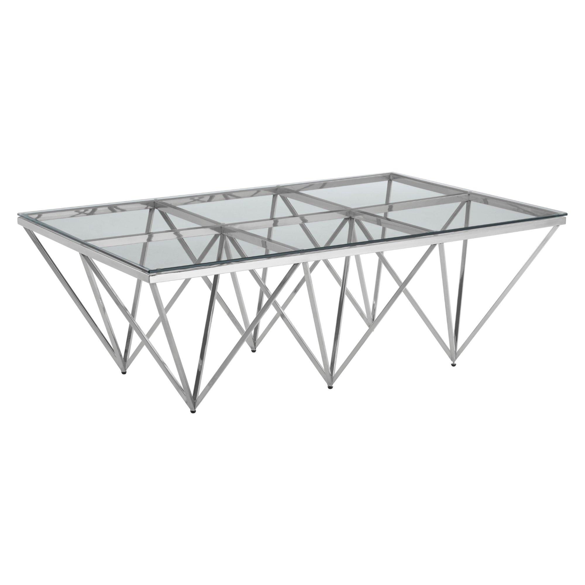 Orsina Allure Prismatic Base Coffee Table - Silver