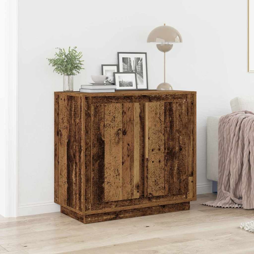 Walplus 2 Door Rectangular Sideboard - Old Wood - 80 x 40 x 75 cm