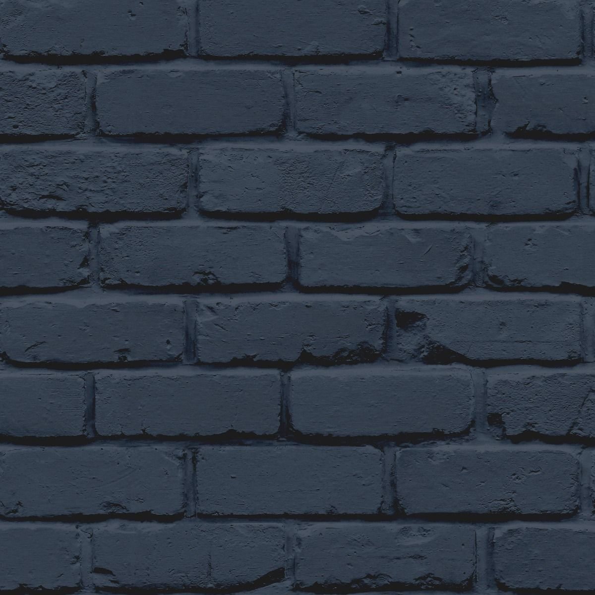 Fine Decor Painted Brick Wallpaper - Navy