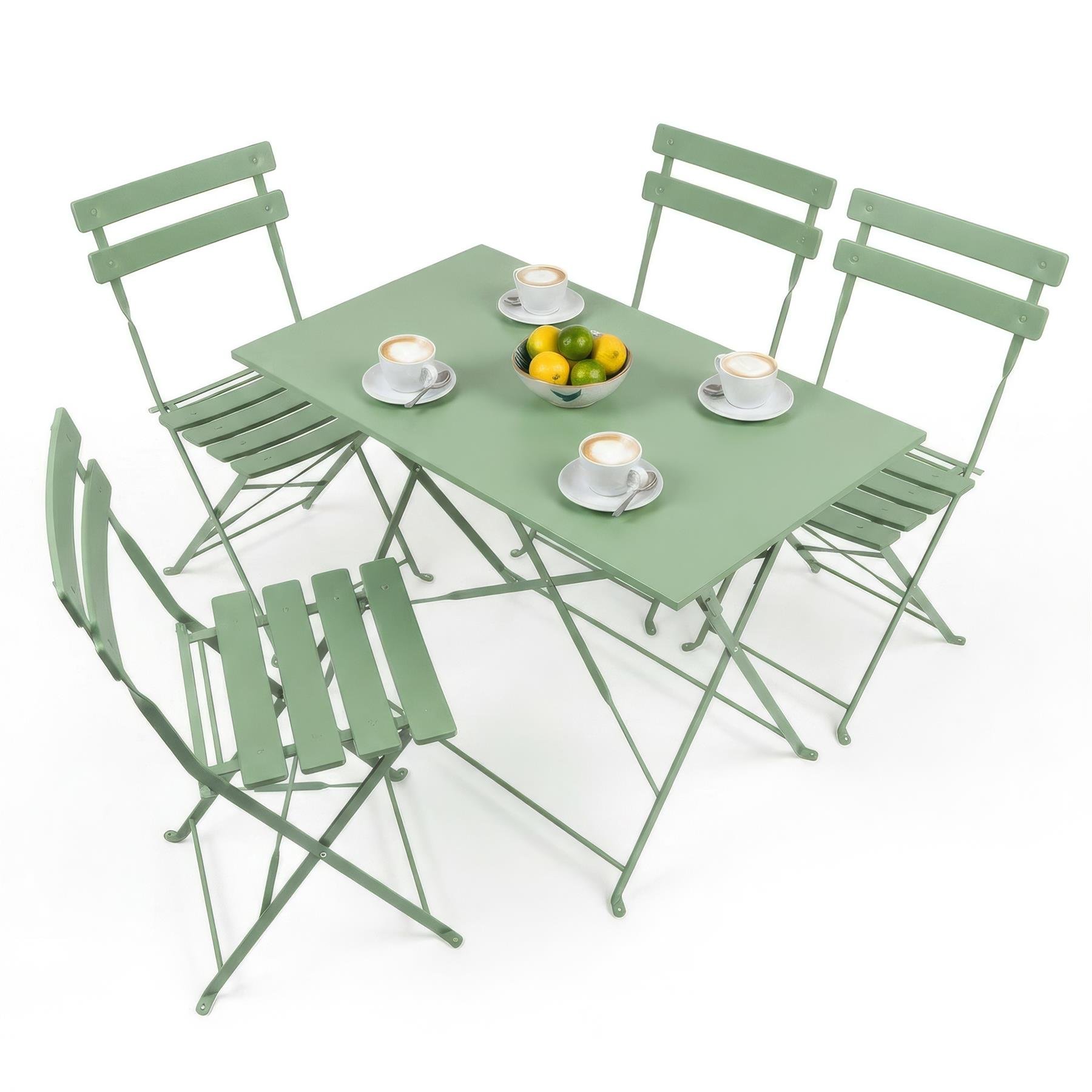 Harbour Housewares 5 Piece Sussex Folding Patio Bistro Set - Sage