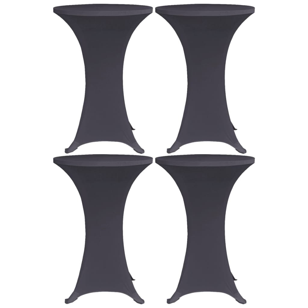 Walplus Pack of 4 Stretch Table Cover - Anthracite - 60 cm