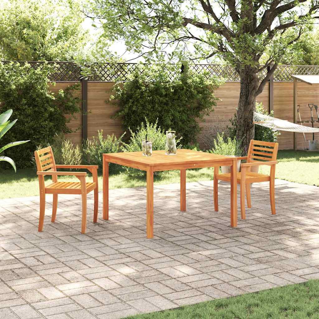 Walplus 3 Piece Garden Dining Set Slim Design - Brown - 110 x 110 x 75 cm