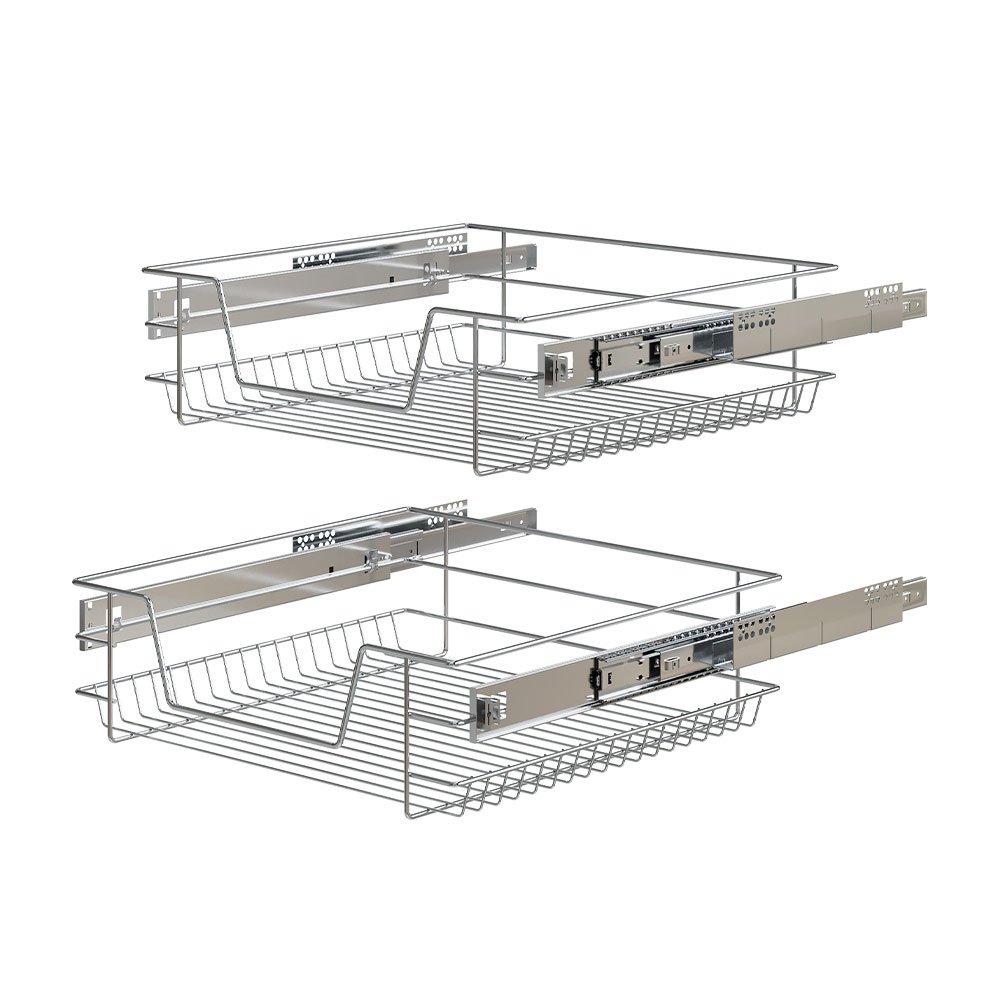 Living and Home 2Pcs Metal Sliding Kitchen Cabinet Wire Organiser