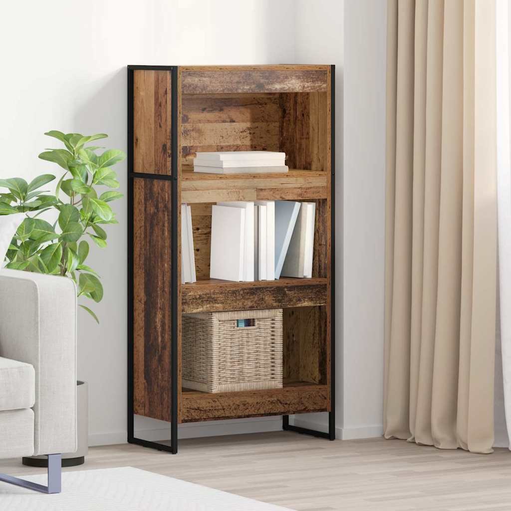 Walplus Engineered Wood Book Cabinet - Dark Wood - 60 x 30 x 121 cm