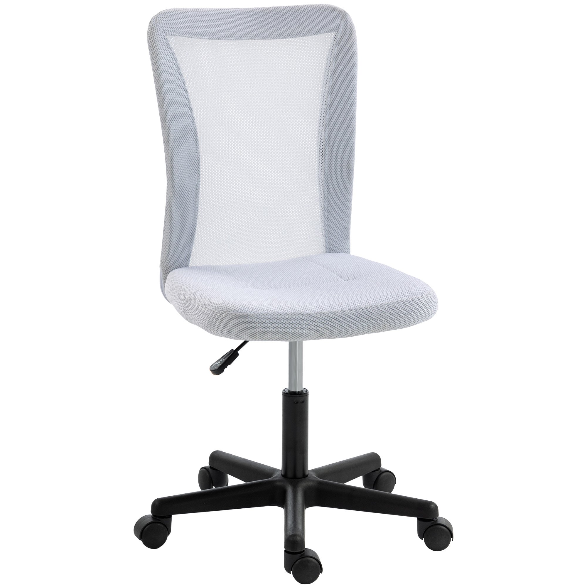 Vinsetto Ergonomic Armless Swivel Computer Desk Chair - White