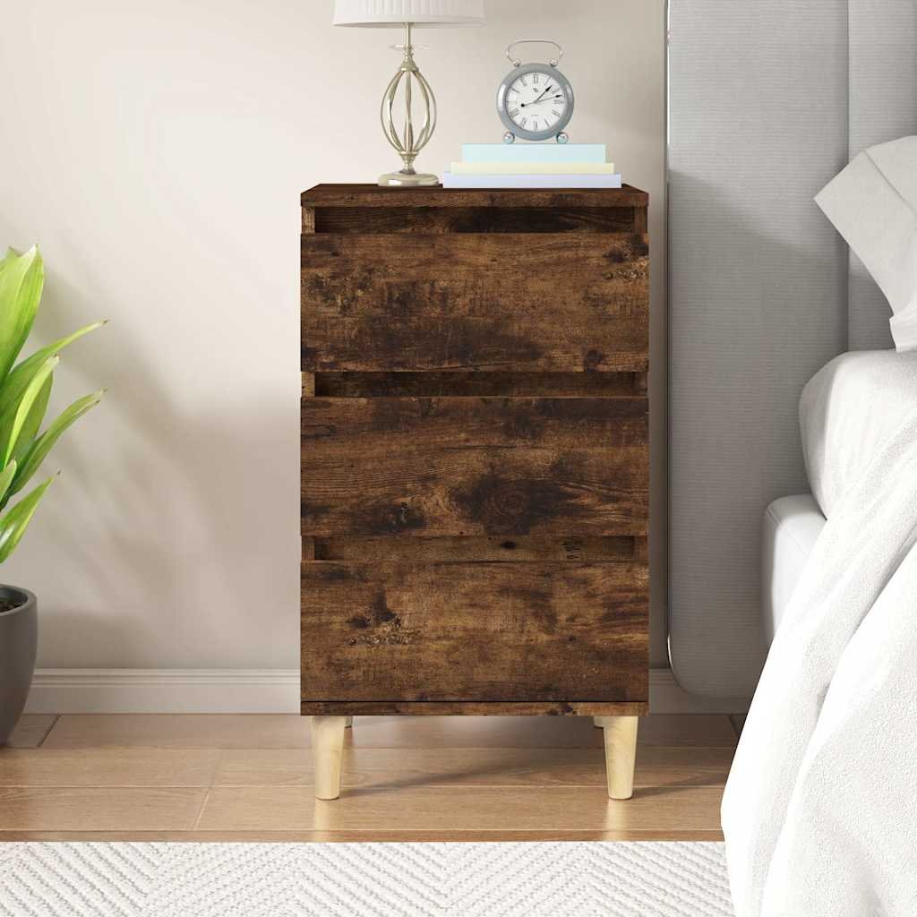 Walplus 3 Drawer Engineered Wood Bedside Cabinet - Dark Oak - 40 x 35 x 70 cm