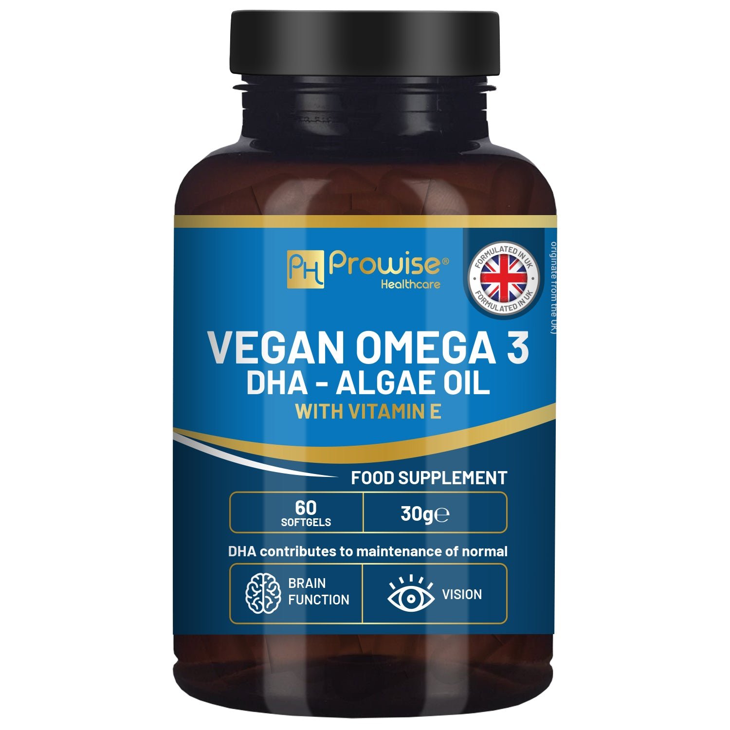 Prowise Vegan 1000mg Omega-3 DHA from Algae Oil - 60 Softgels