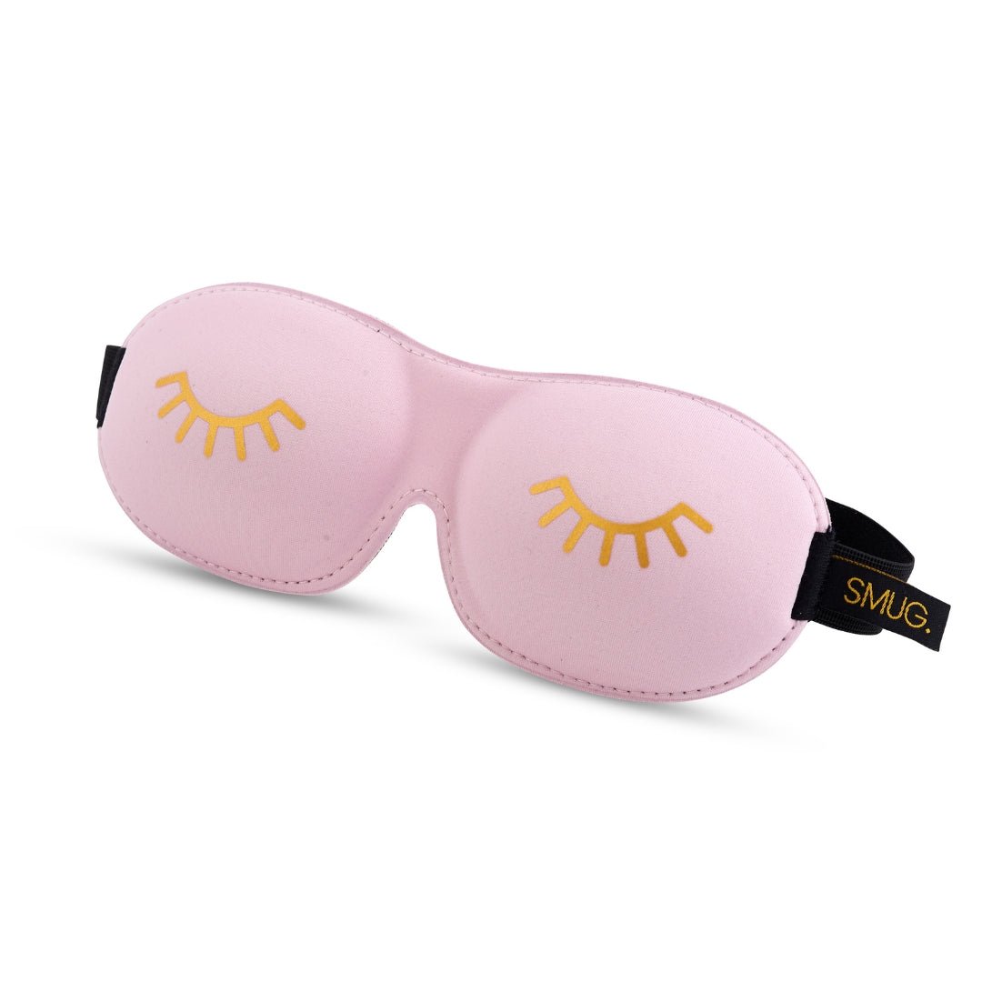 SMUG Contoured 3D Blackout Sleep Mask - Baby Pink Wink Print