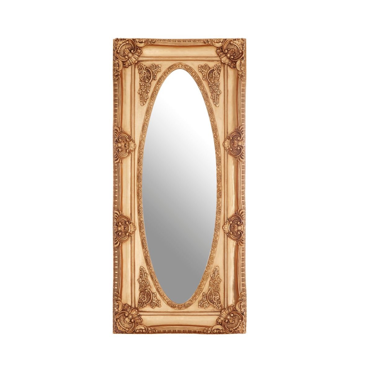 Orsina Marseille Finish Oval Border Full Length Wall Mirror - Gold