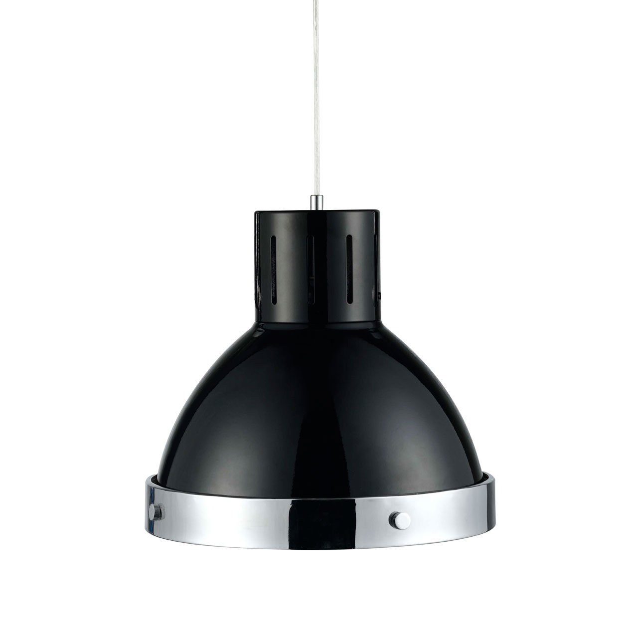 Orsina Jasper Bell-Shaped Pendant Light - Black And Chrome