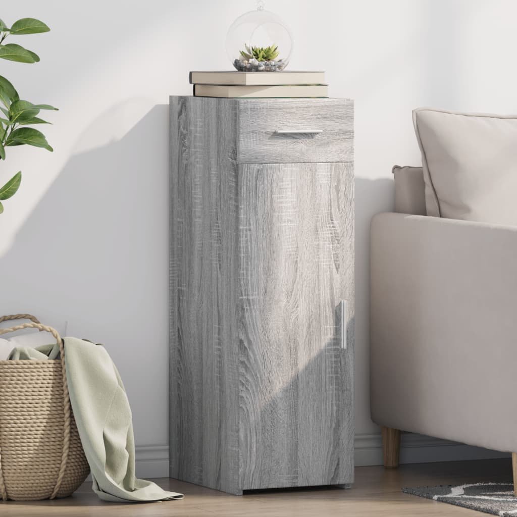 Walplus Engineered Wood Sideboard - Grey Sonoma - 30 x 42.5 x 93 cm