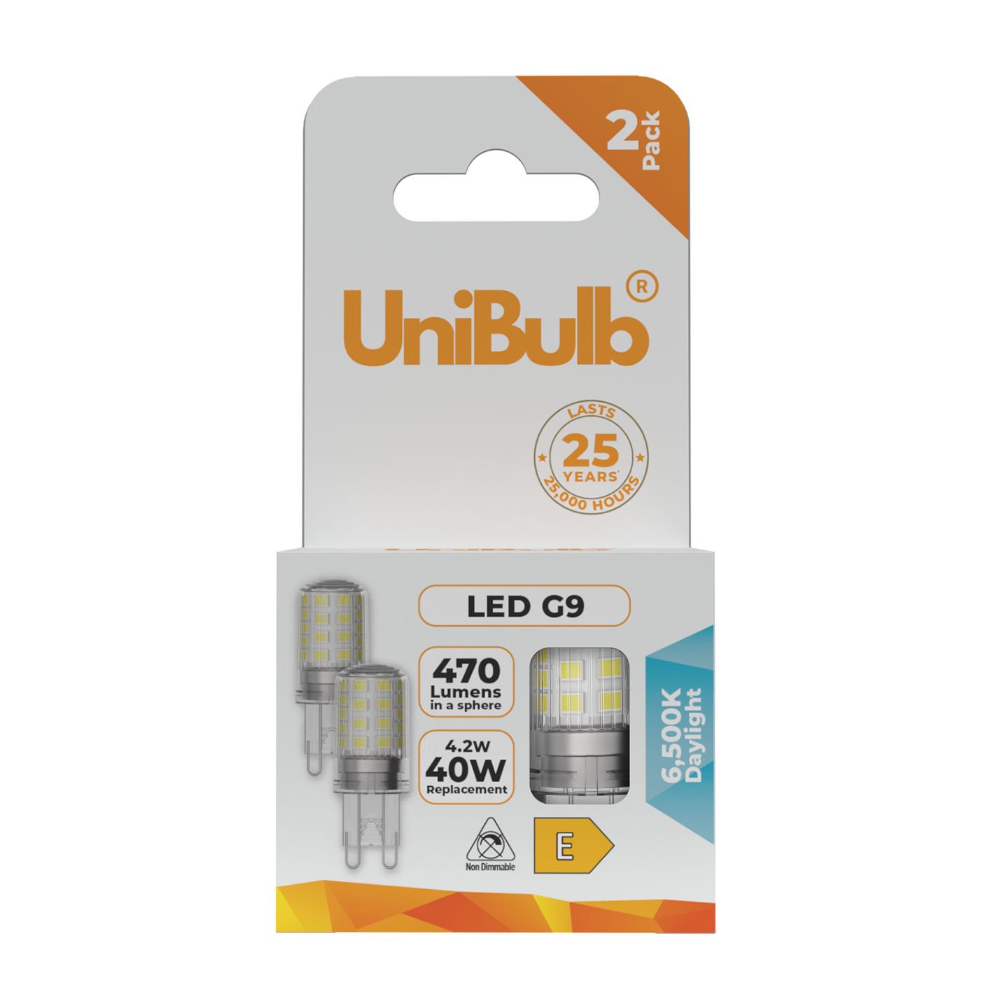 UniBulb 4.2W LED Daylight Capsule G9 Light Bulb - Pack of 2