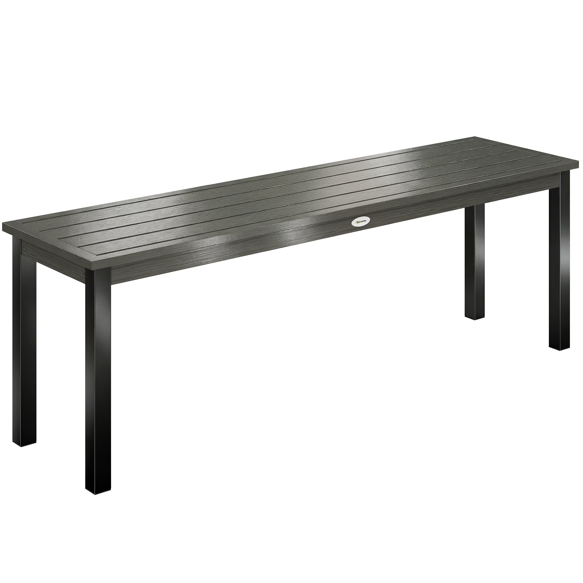 Outsunny Metal Garden Bench, 2-Seater Outdoor Bench - Grey