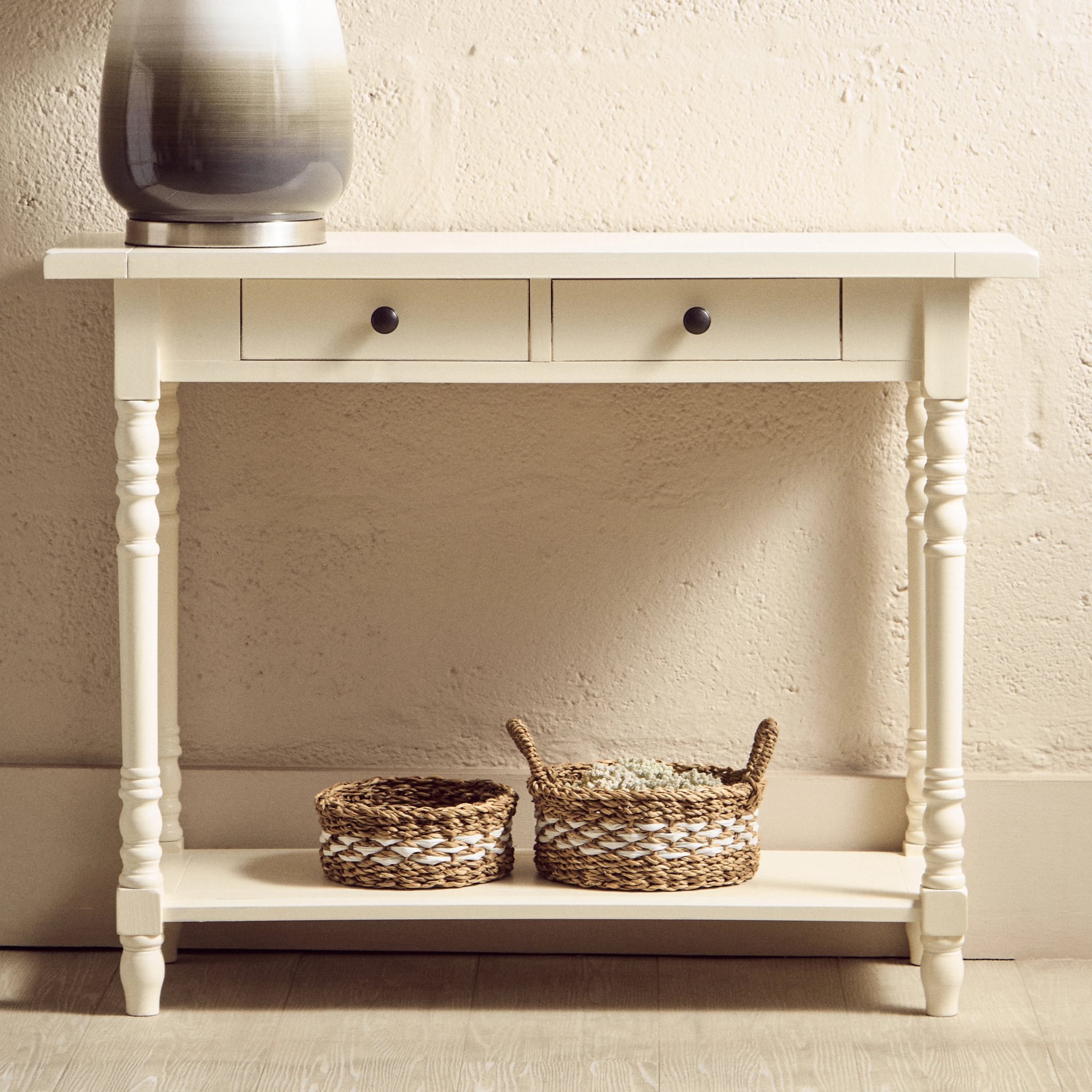 Orsina Heritage 2 Drawer Wooden Console Table – White