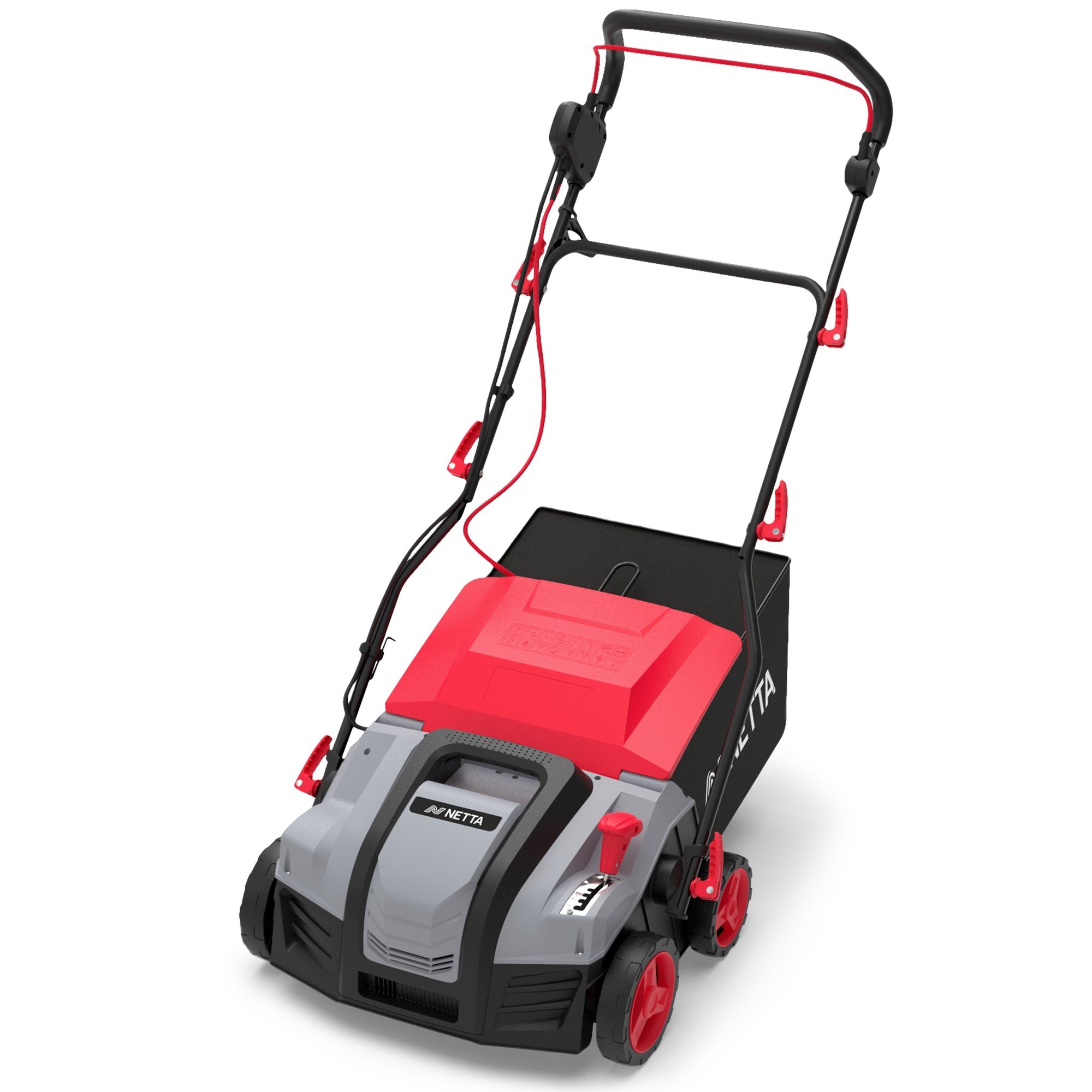 NETTA 2000W Electric Lawn Scarifier and Aerator with 55L Collection Bag - 40cm