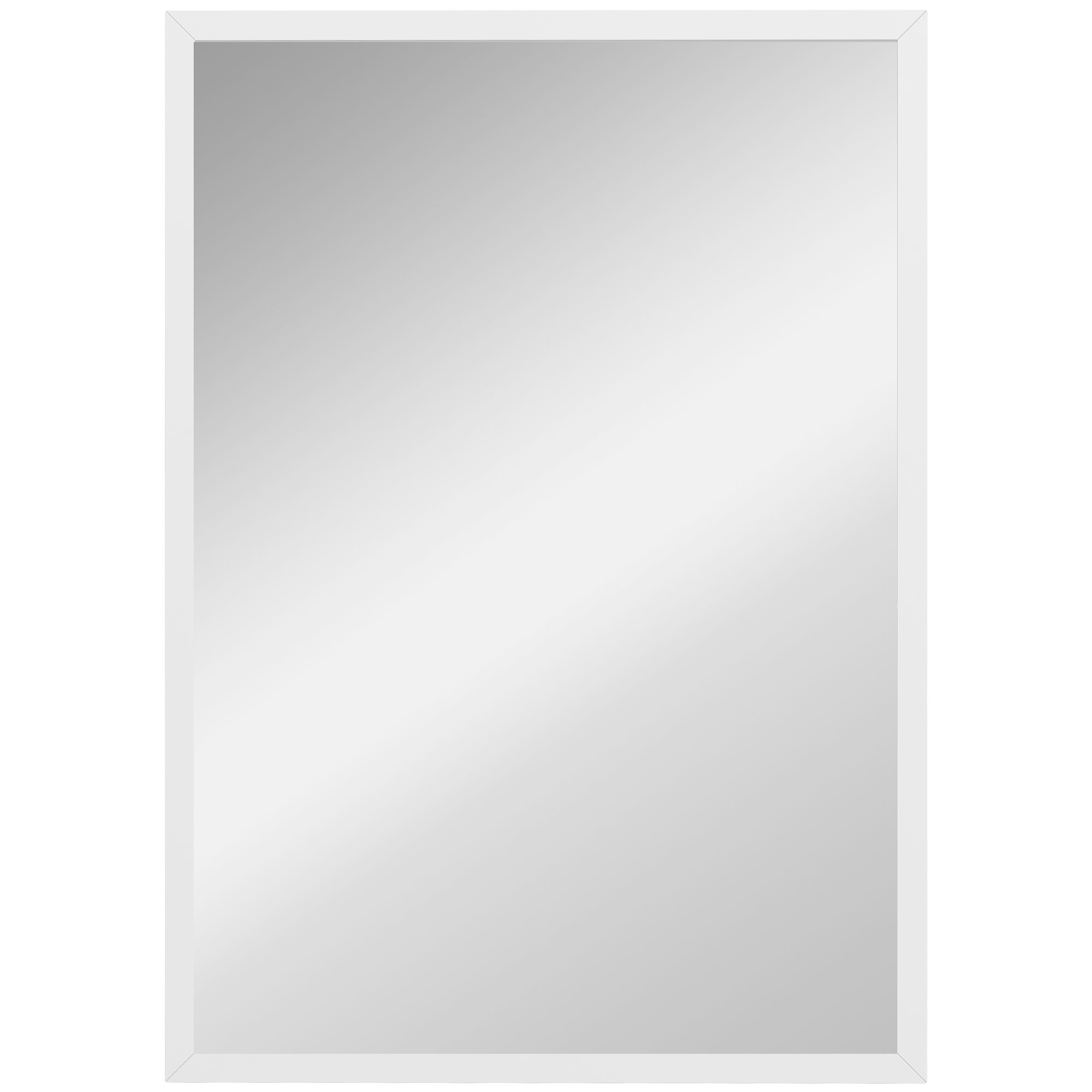 HOMCOM 60cm Decorative Rectangular Wall Mirror - White