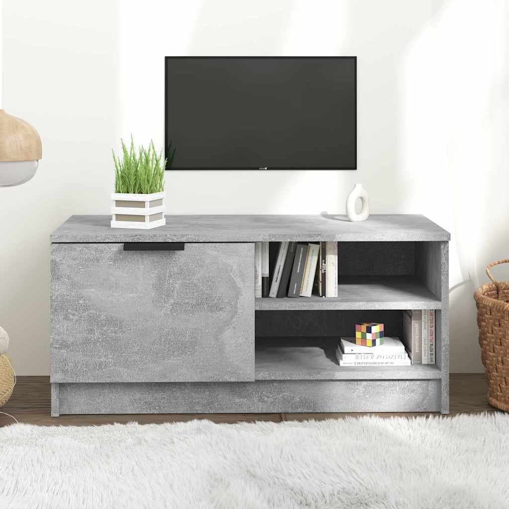 Walplus Engineered Wood TV Cabinet - Concrete Grey - 80 x 35 x 36.5 cm