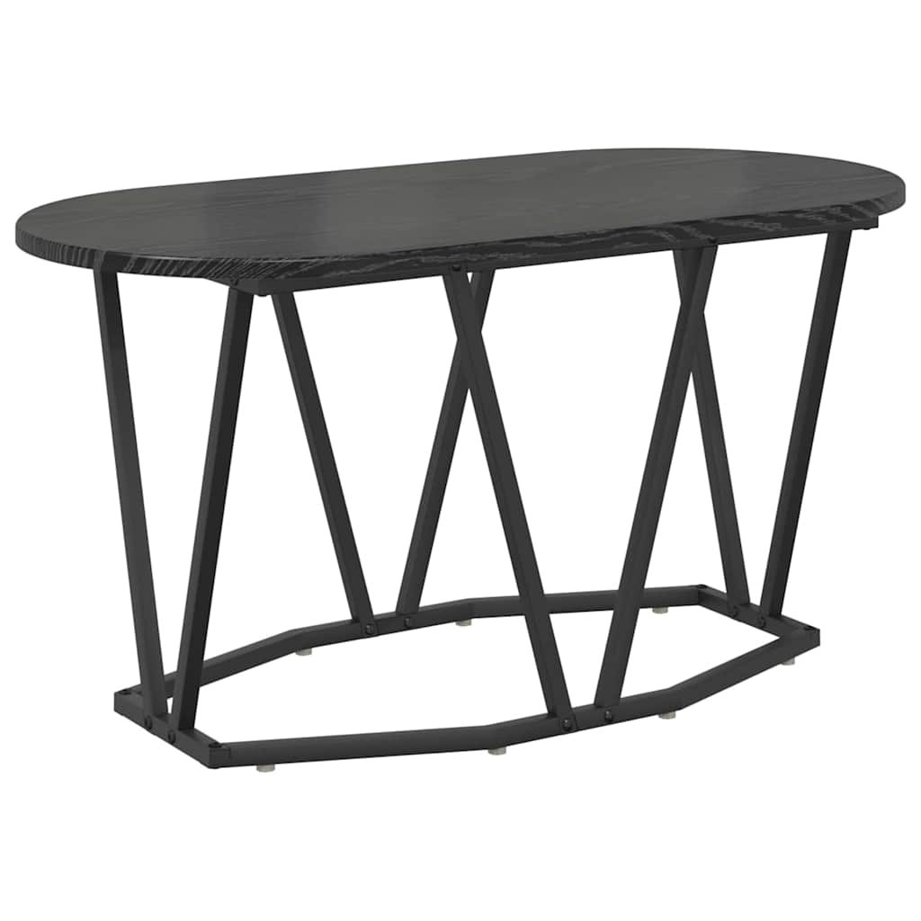 Walplus Engineered Wood and Metal Coffee Table - Black Oak - 80 x 40 x 40.5 cm