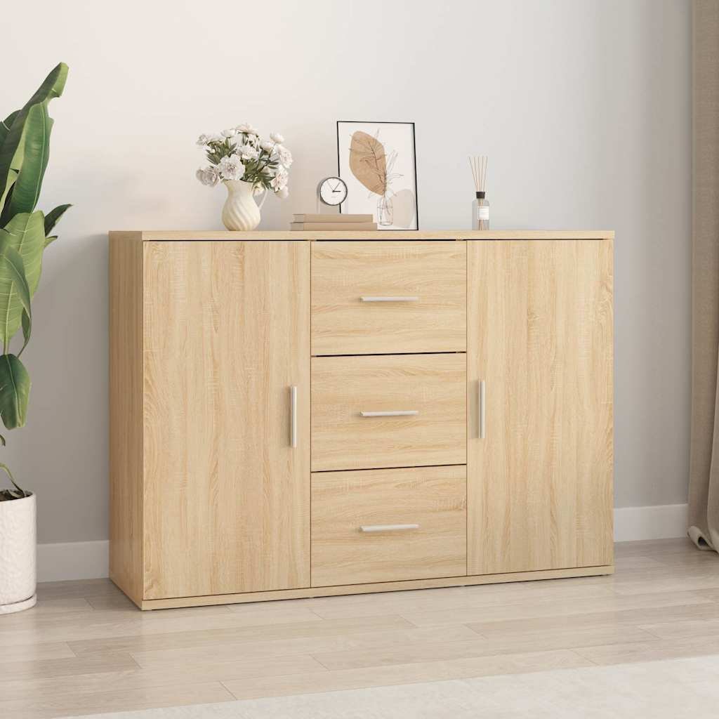 Walplus Engineered Wood Sideboard - Sonoma Oak - 91 x 29.5 x 65 cm