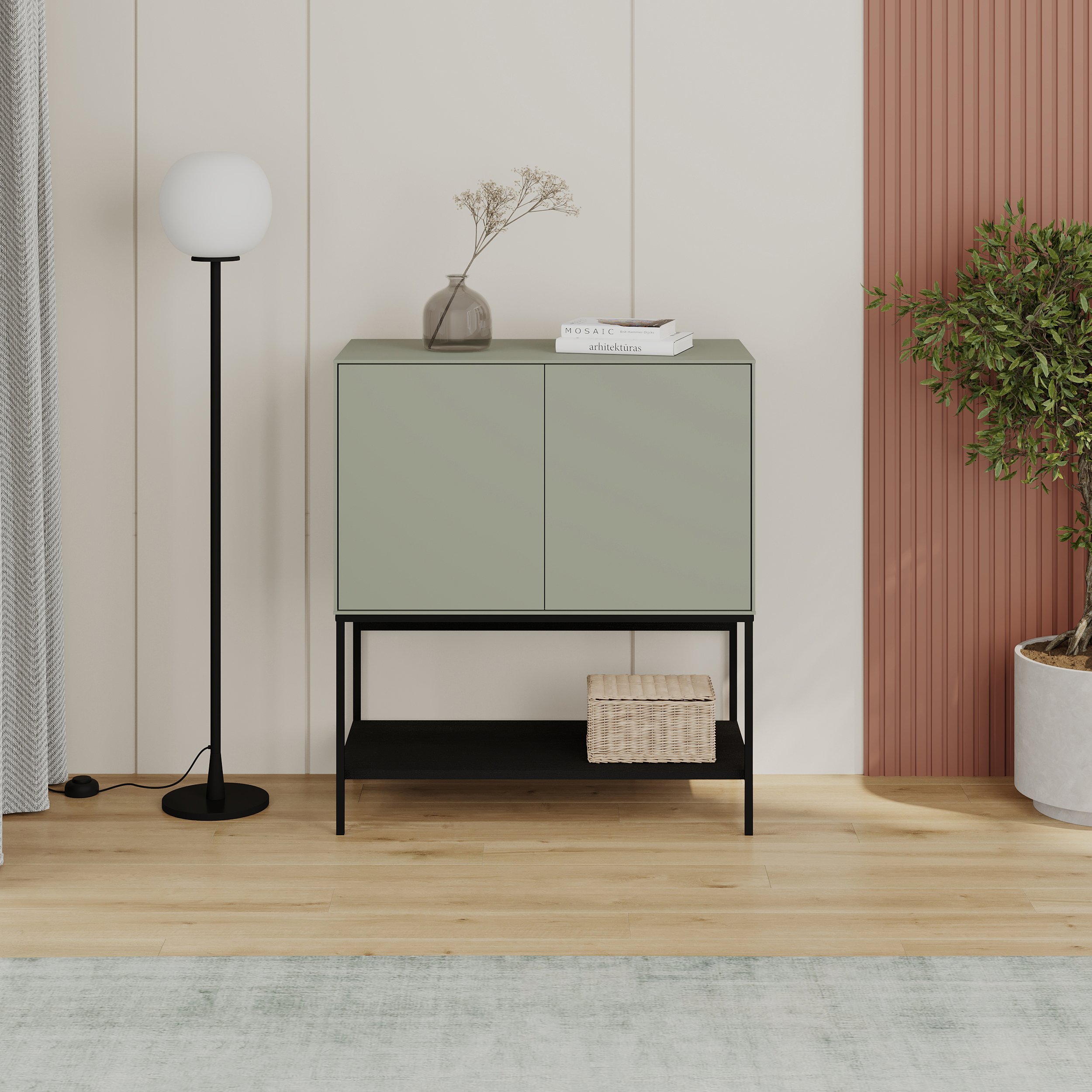 Decortie Amira 2 Door Sideboard - Sage Green