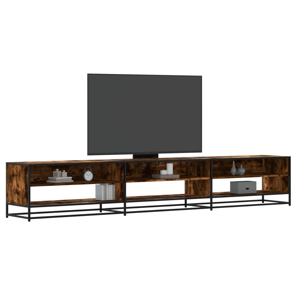 Walplus Engineered Wood TV Cabinet - Smoked Oak - 270 x 40 x 46 cm
