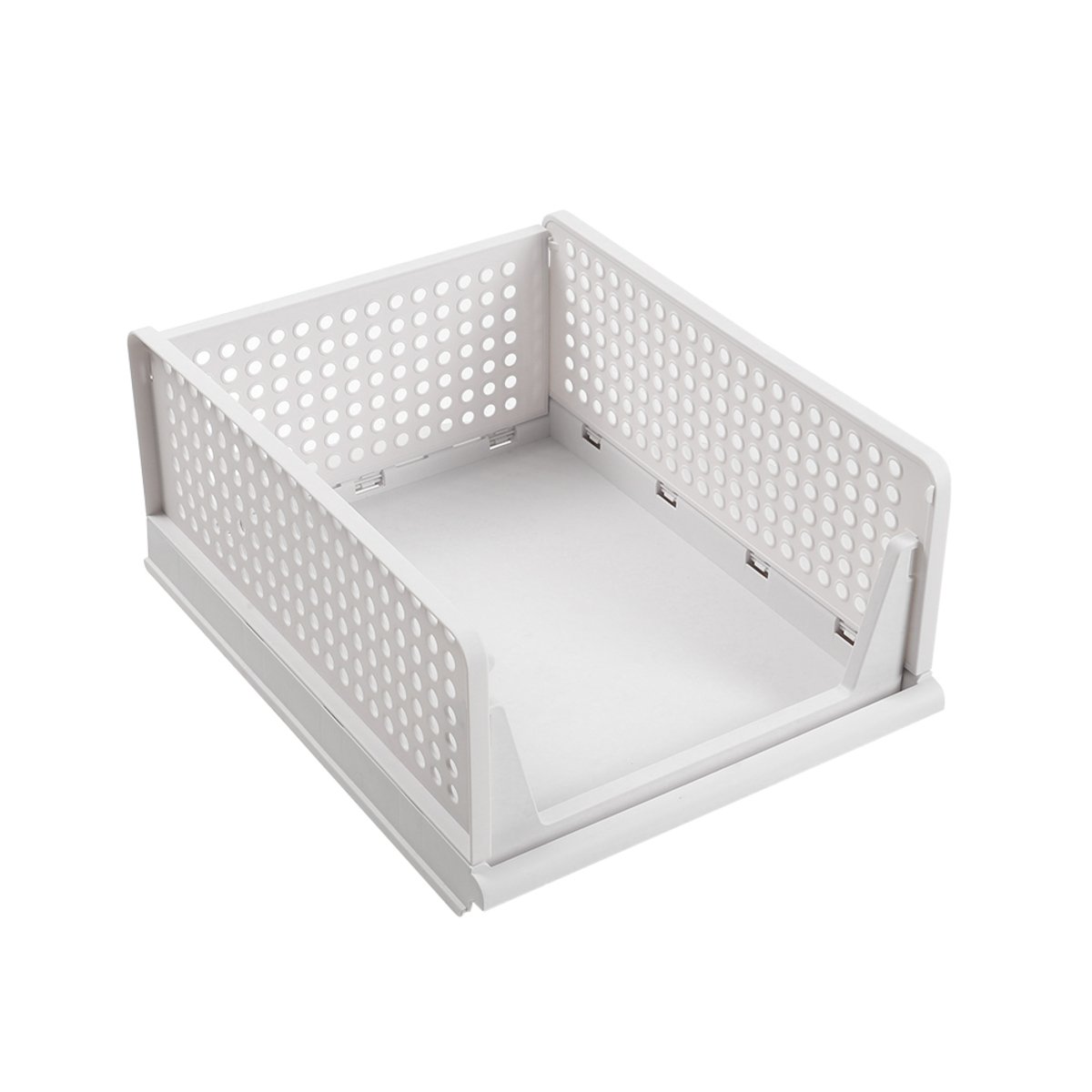 Living and Home Stackable Plastic Clothes Storage Basket - White