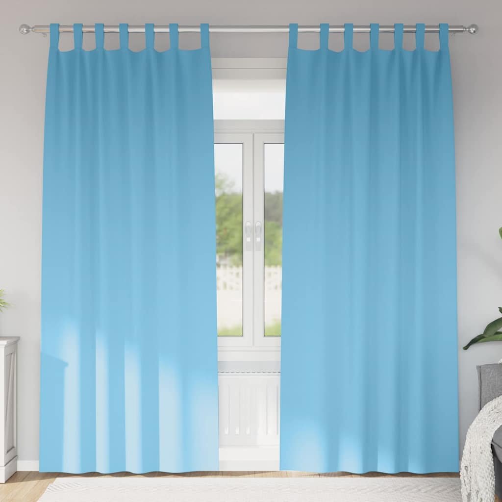 Walplus Set of 2 Ring Top Blackout Curtains - Light Blue - 245 x 140 cm