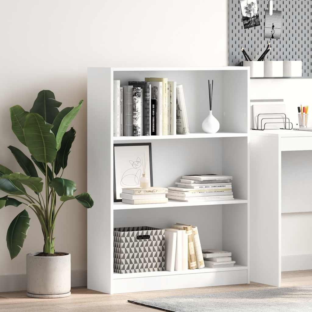 Walplus Engineered Wood Bookcase - White - 80 x 24 x 109 cm