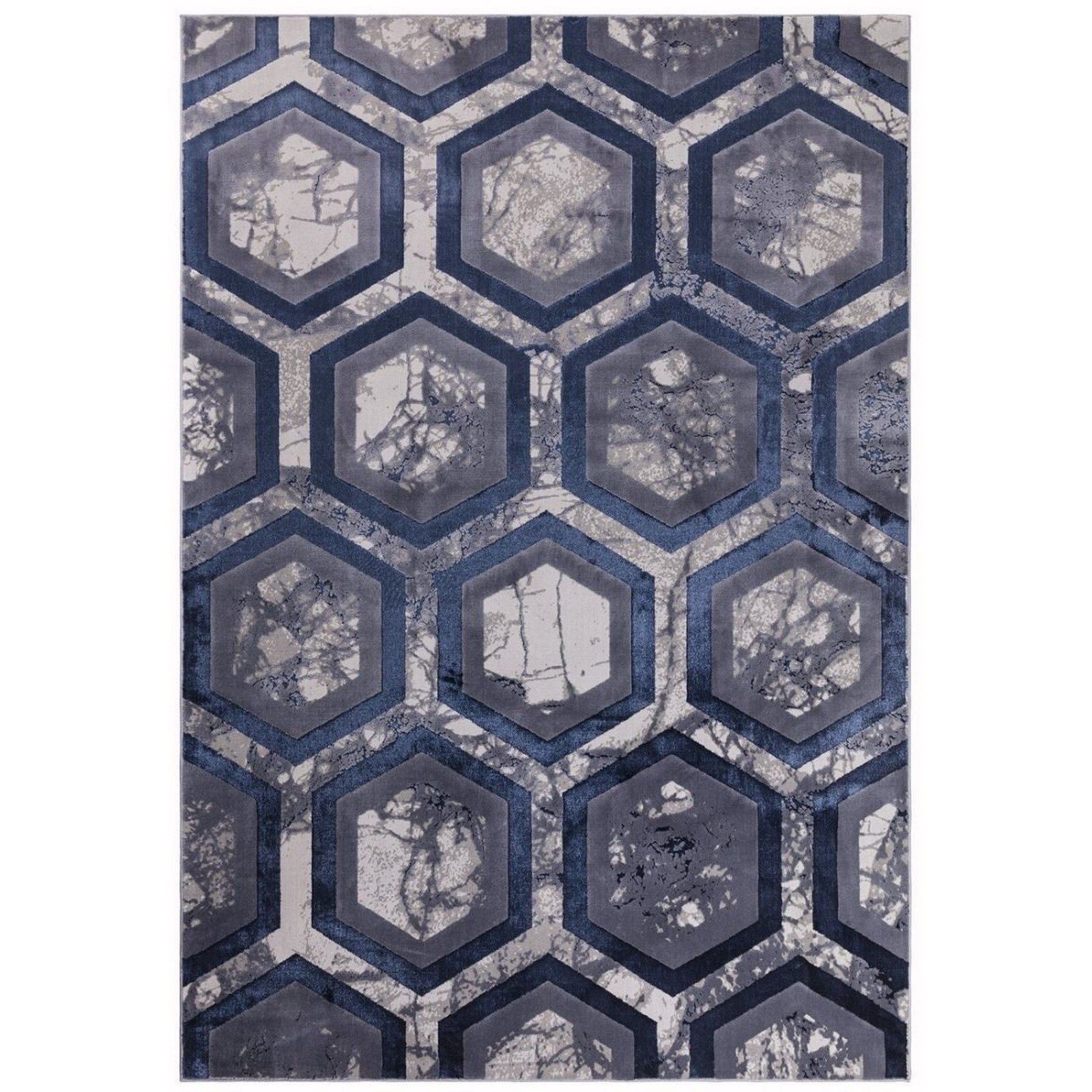 Mega Flooring Blue Modern Abstract Rug - 160 x 230cm