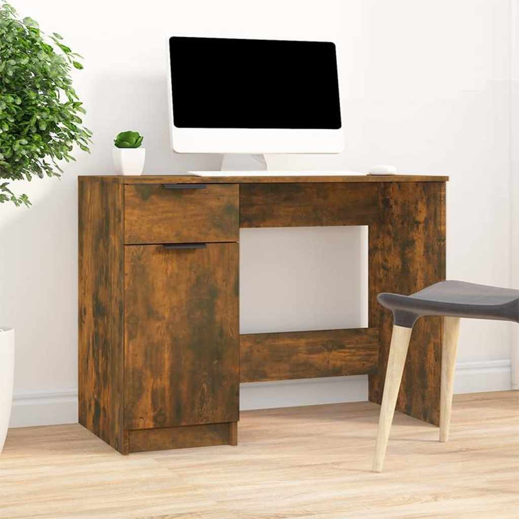 Walplus Engineered Wood Desk - Dark Oak - 100 x 50 x 75 cm