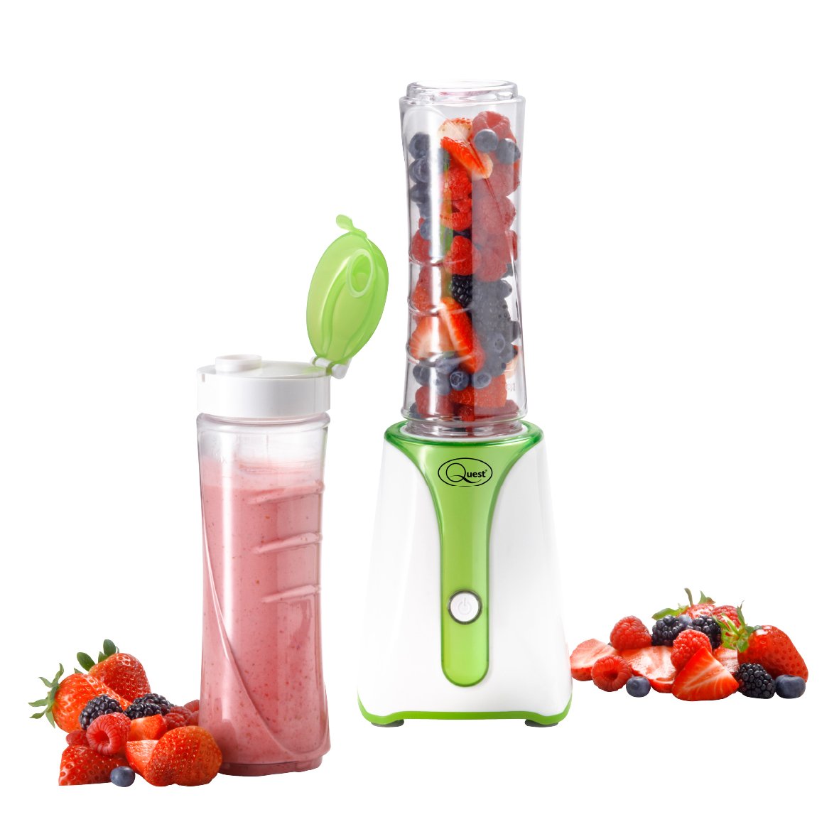 Quest Personal Blender 350W With 2 x 600ml Bottles -  Green & White