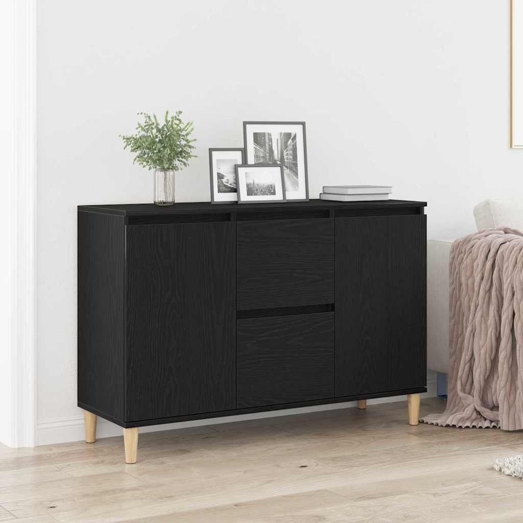 Walplus Engineered Wood Sideboard - Black - 102 x 35 x 60 cm
