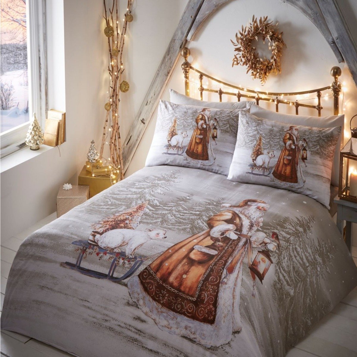 Portfolio Home Twilight Santa Multicoloured Duvet Cover Set - Single