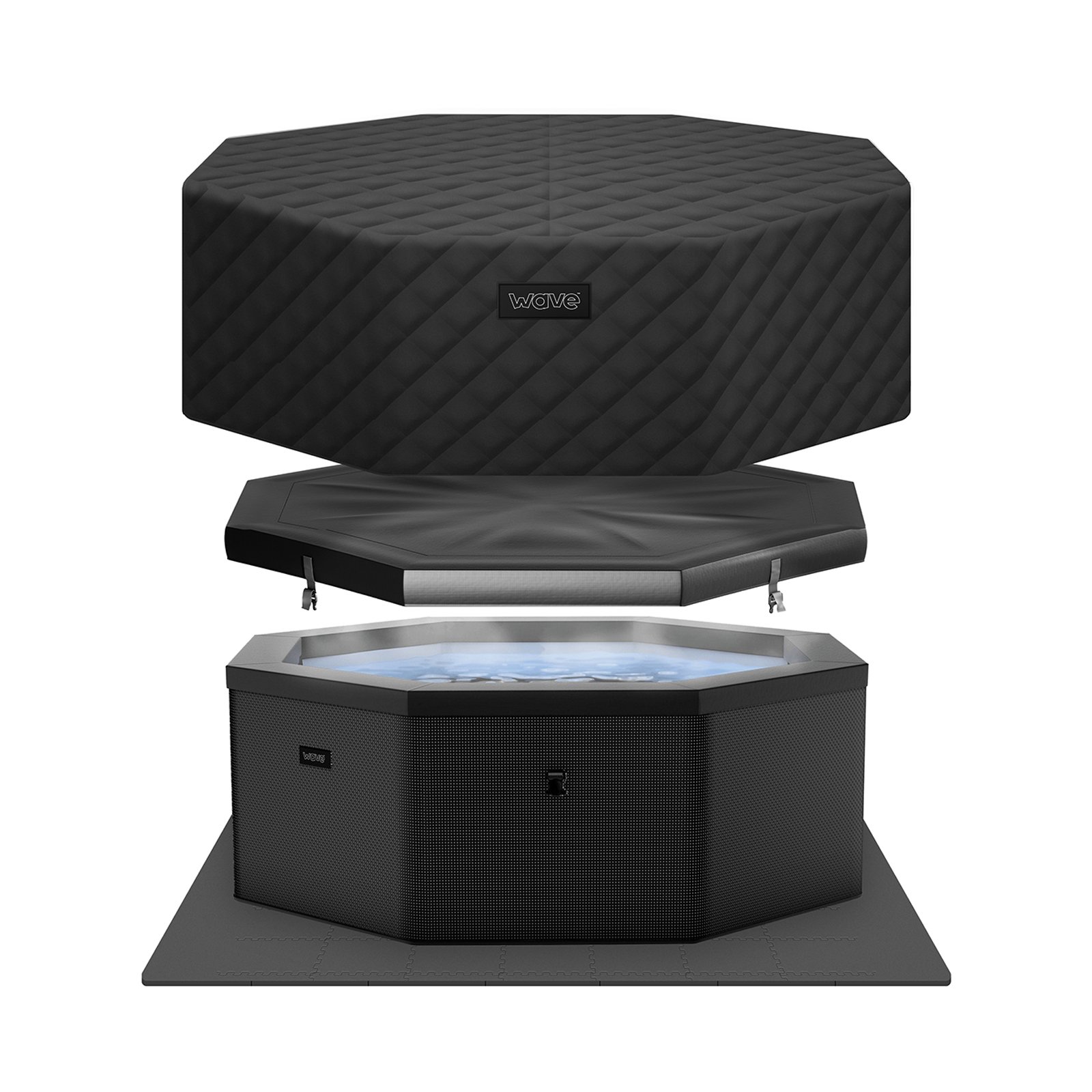 Wave Como 6-Person Eco Foam Hot Tub with EnergySave Bundle - Charcoal Black