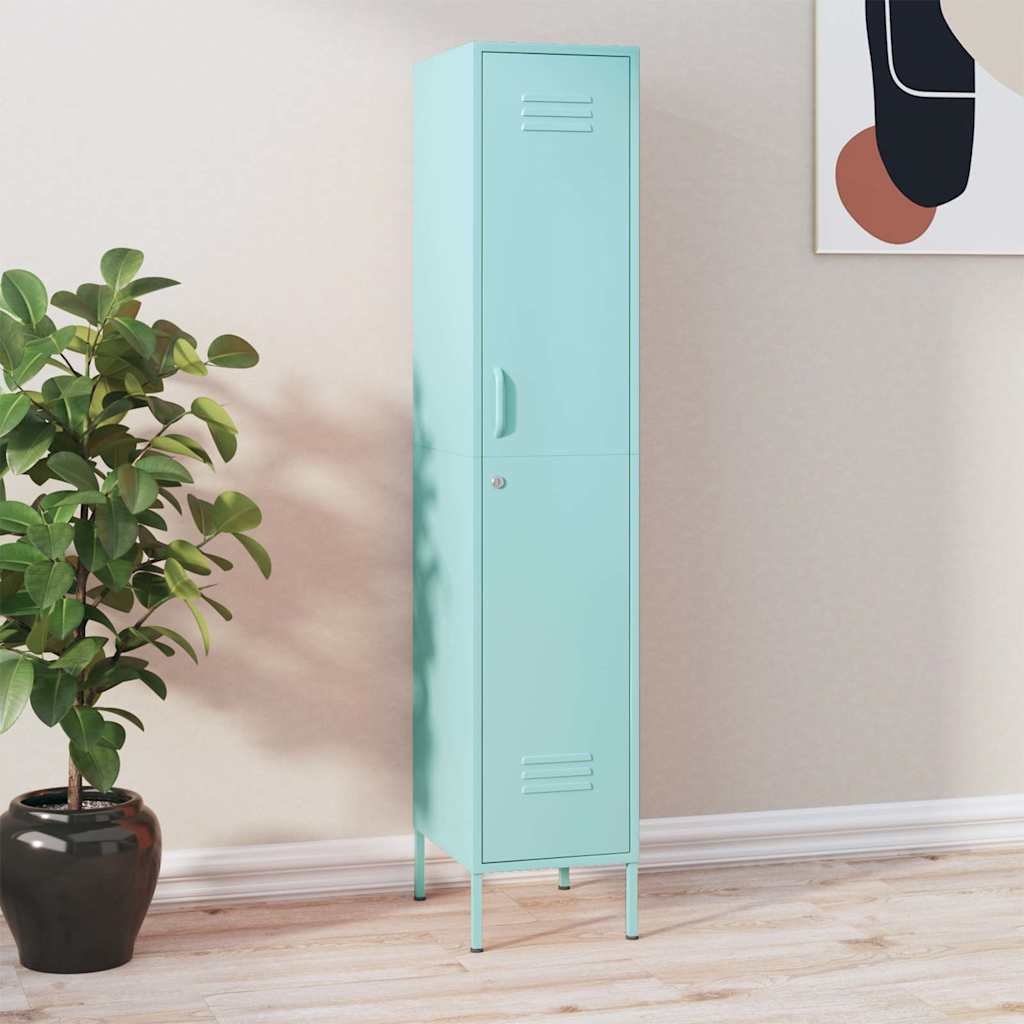 Walplus Steel 4 Adjustable Shelves Locker Cabinet - Mint - 35 x 46 x 180 cm